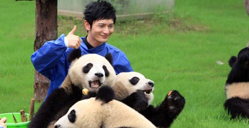黄晓明为世博大熊猫庆祝生日--2010年上海世博
